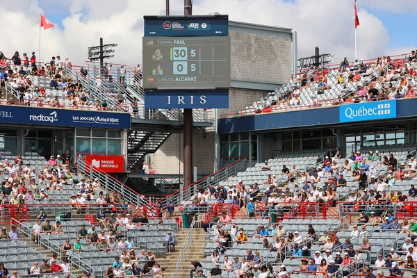 Stadio Sportivo Con Campo Tennis Durante Competizione — Foto Stock