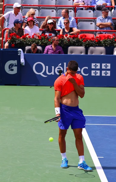 Giocatore Professionista Tennis Che Gioca Sul Campo — Foto Stock