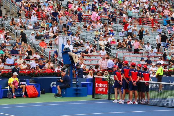 Stadio Con Campo Tennis Durante Competizione — Foto Stock