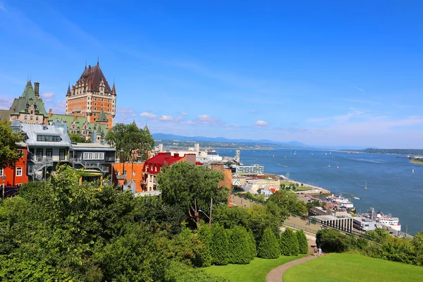 Quebec City Canada 2022 Chateau Frontenac Velkolepý Hotel Byl Vyhlášen — Stock fotografie