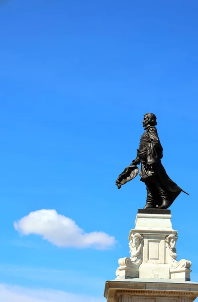 Cidade Quebec Canada Estátua Samuel Champlain Como Pai Nova França — Fotografia de Stock