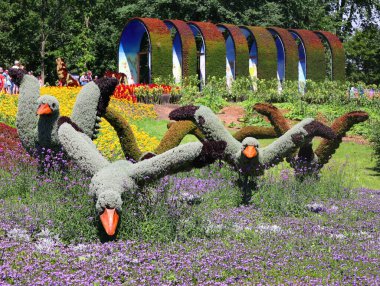 Mosaiculture 'daki kuş heykeli Bir Zamanlar Dünya' sında sergi, gezegenimizdeki yaşamın güzelliği için bir ilahi olacak.