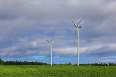Yeşil alanda rüzgar türbinleri