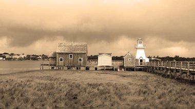 BOUTOUCHE, NEW BRUNSWICK, CANADA 08 24 2022: Le Pays de la Sagouine, Kanada 'nın Bouctouche şehrinde Antonine Maillet tarafından kurulan bir Acadian kutlamasıdır.