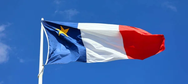 Acadias Flagga Antogs Den Augusti 1884 Vid Det Andra Nationalkonventet — Stockfoto