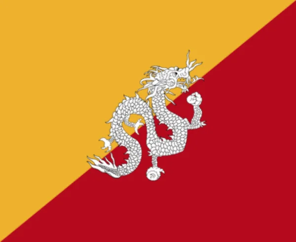 1956年至1969年悬挂不丹国旗 — 图库照片