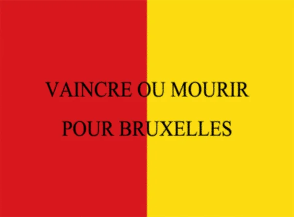 Revolutionär Flagga För Frivilliga Liege Med Vaincre Mourir Pour Bruxelles — Stockfoto