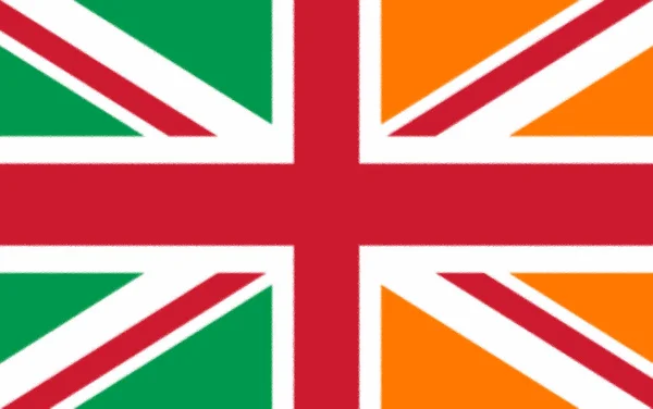 Birleşik Krallık Bayrağı Rlanda Bayrağına Dayanan Ngiliz Adaları Nın Önerilen — Stok fotoğraf