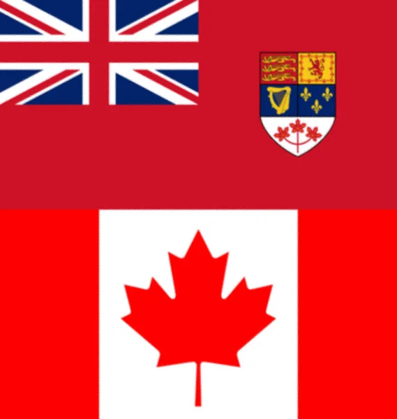 Red Ensign Canadien 1957 1965 Dessus Feuille Érable Canadienne 1965 — Photo