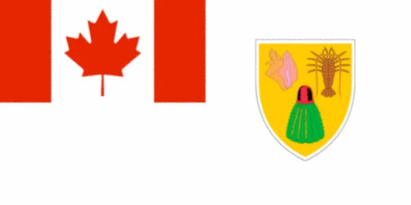 Fiktiva Flaggstat För Föreslagna Turkar Och Caicos Canadian Province — Stockfoto