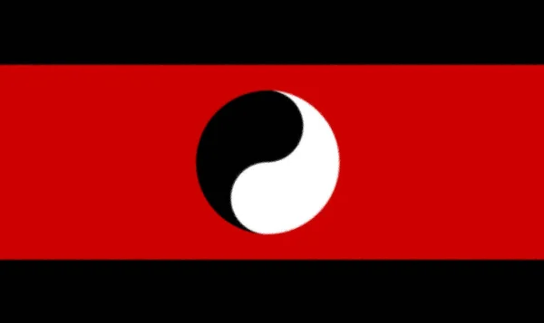 Eastasia Bandeira Design Barras Pretas Para Implicar Nacionalismo Ying Yang — Fotografia de Stock
