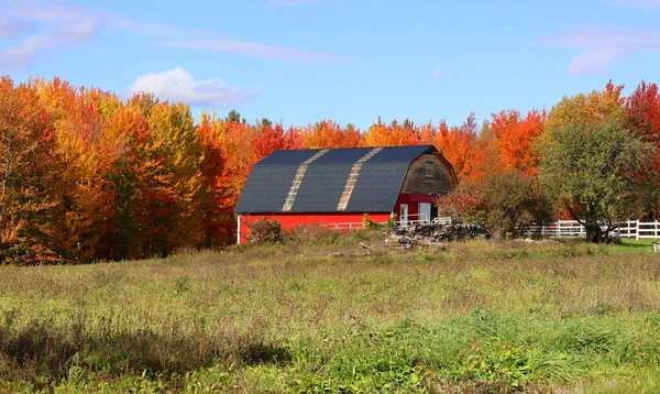 Bromont Quebec Canada 2022 Paisaje Otoño Antigua Granja Campo Bromont — Foto de Stock