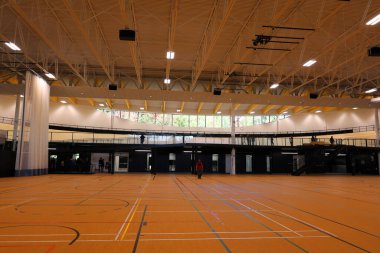 BROMONT QUEBEC CANADA 01 10 2022: Kapalı spor salonu Bromont Velodrome Sylvan Adams Quebec 'teki tek kapalı tesis olacak ve eğitim ve yarış için harika bir merkez olacağına söz veriyor.