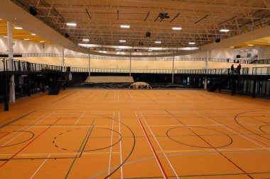 BROMONT QUEBEC CANADA 01 10 2022: Kapalı spor salonu Bromont Velodrome Sylvan Adams Quebec 'teki tek kapalı tesis olacak ve eğitim ve yarış için harika bir merkez olacağına söz veriyor.