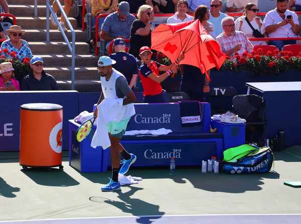 Giocatore Professionista Tennis Giocare Sul Campo — Foto Stock