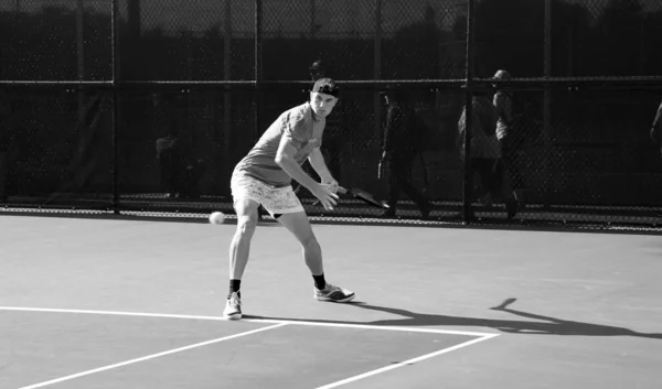 Jugador Tenis Profesional Jugar Cancha — Foto de Stock