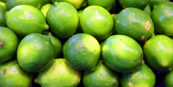 Limette Ist Eine Hybrid Zitrusfrucht Die Typischerweise Rund Und Grün — Stockfoto