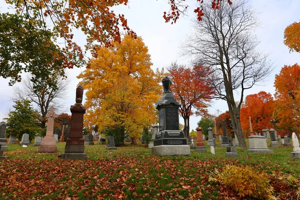 Montreal Canada 2022 Monumento Cementerio Notre Dame Des Neiges Durante —  Fotos de Stock