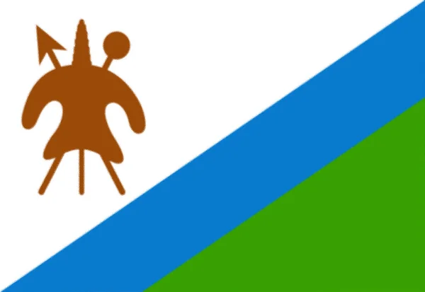 Lesotho Flagga 1987 2006 — Stockfoto