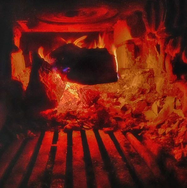 暖炉と松の木 — ストック写真