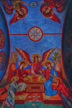 Old fresco painting in Church in Kyiv, Ukraine