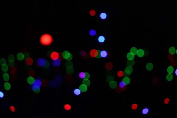 Luzes Abstratas Coloridas Borradas Fundo Noite — Fotografia de Stock