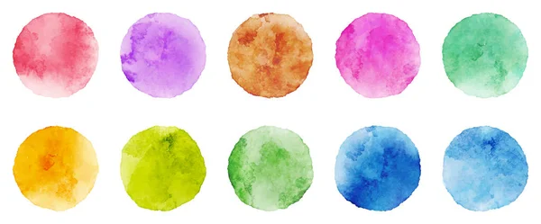 Aquarel Vector Cirkels Set — Stockvector