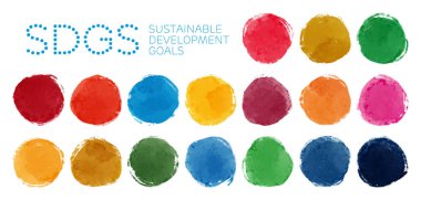 El çizimi suluboya daireler, 17 SDG rengi