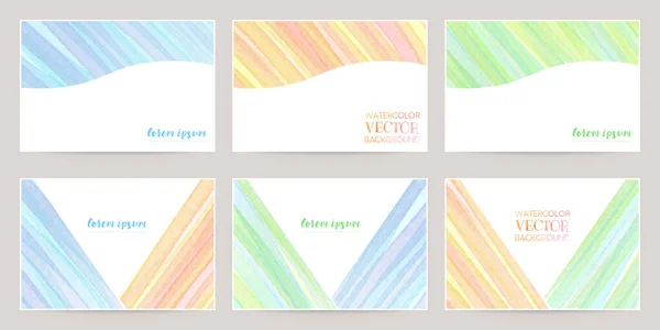 Aquarelvector Kleurrijke Frames Gestreept Patroon — Stockvector