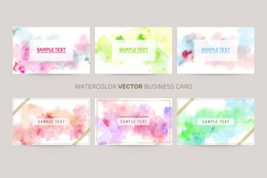 İş kartı için renkli suluboya vektör arkaplanı