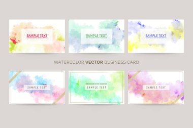 İş kartı için renkli suluboya vektör arkaplanı