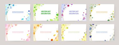 Renkli suluboya baloncuklu vektör kartı tasarım şablonu, altın çizgiler