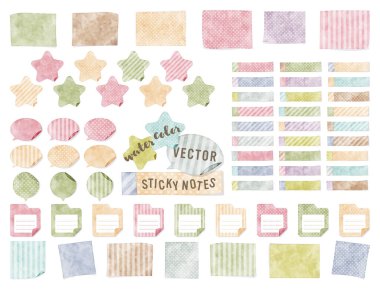 Renkli suluboya vektör yapışkan notlar