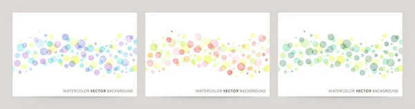 Ensemble Aquarelles Vectorielles Colorées Avec Espace Blanc Pour Texte Ensemble — Image vectorielle