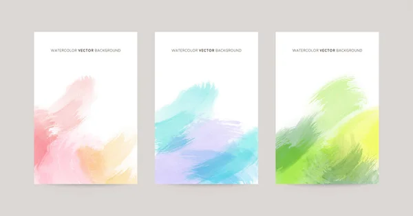 Colorful Watercolor Vector Background Set — Stock Vector