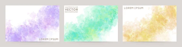 Bunte Aquarell Vektor Hintergrund Set — Stockvektor