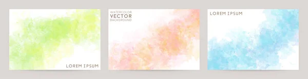 Bunte Aquarell Vektor Hintergrund Set — Stockvektor