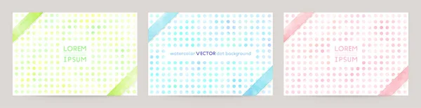Set Colorful Vector Watercolor Backgrounds White Space Text Set Cards — Stock Vector