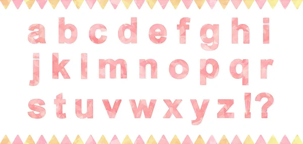 Alphabets Colorés Vecteur Aquarelle Rose — Image vectorielle