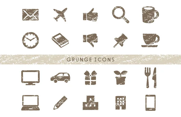 Grunge Vector Icono Conjunto — Vector de stock