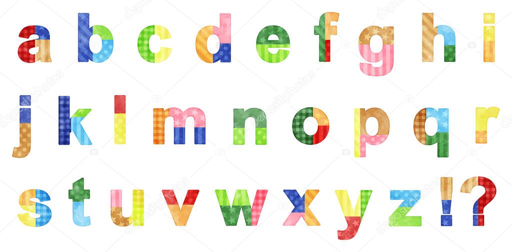 watercolor vector patchwork colorful alphabets