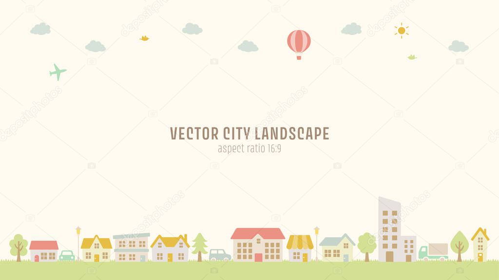 colorful vector city landscape