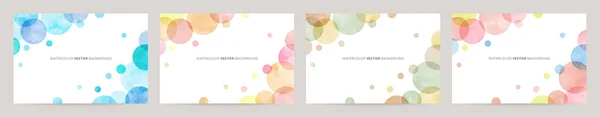 Vector Card Design Template Colorful Bubbles Watercolor Decoration White Background — Stock Vector