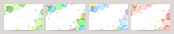 Vector Card Design Template Colorful Bubbles Watercolor Decoration White Background — Stock Vector