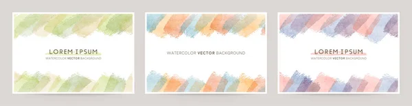Vector Kaart Ontwerp Met Gemengde Lijnen Aquarel Abstracte Penseel Decoratie — Stockvector
