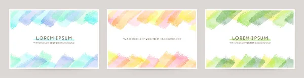 Vector Kaart Ontwerp Met Gemengde Lijnen Aquarel Abstracte Penseel Decoratie — Stockvector