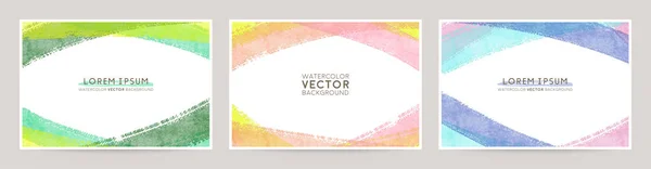 Acuarela Vector Marcos Coloridos Conjunto — Vector de stock
