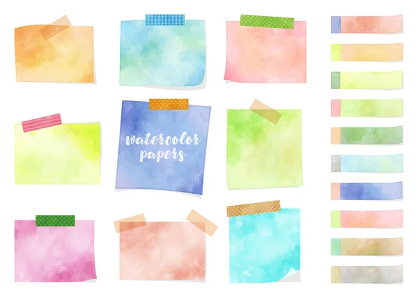 Watercolor colorful sticky notes illustration