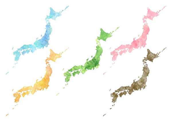 Mappa Acquerello Del Giappone — Vettoriale Stock