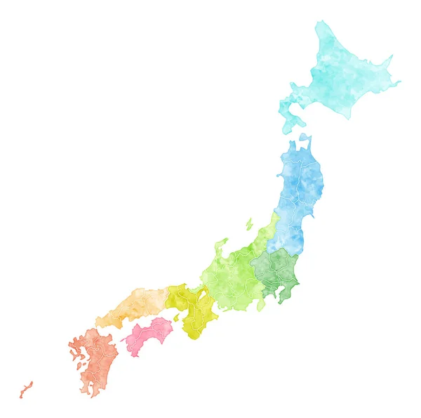 Carte Aquarelle Japon — Image vectorielle